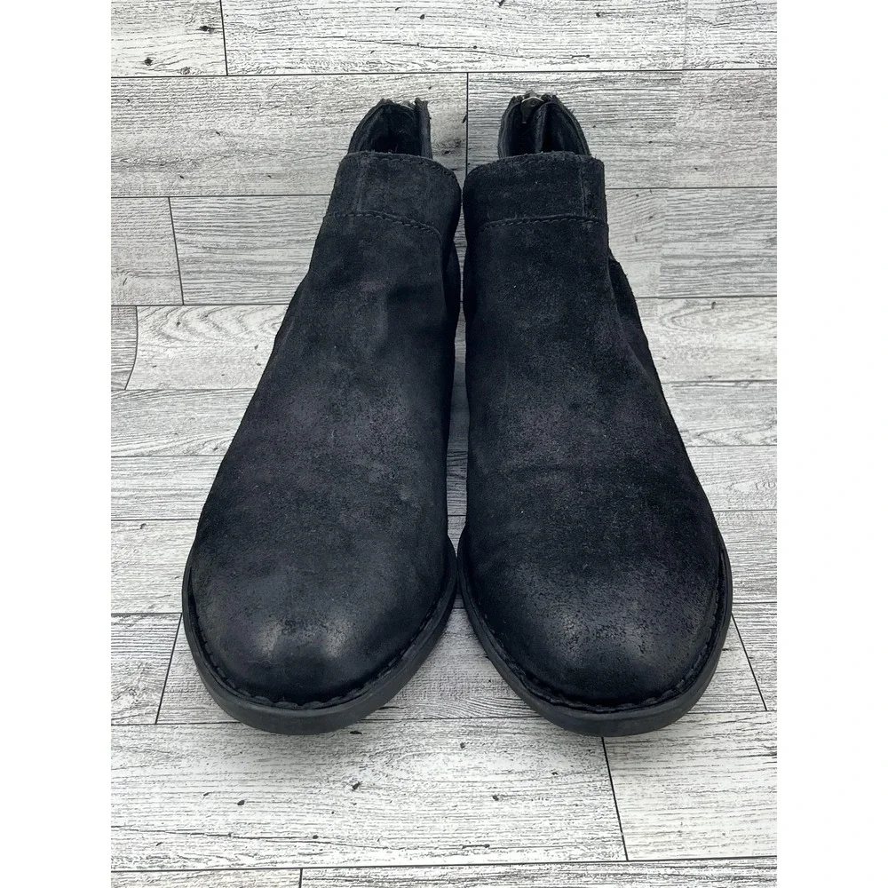 Born Shoes Women Size 9 Black Suede Leather Boots Back‎ Zip Casual CBFD19 F33603